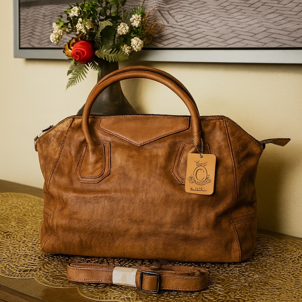 Genuine leather Cognac shoulder / Crossbody bag